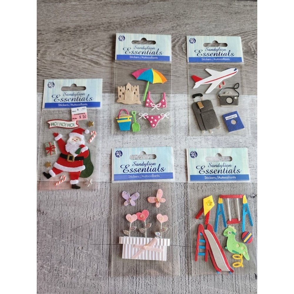 Christmas Kids Travel 3D Stickers LOT Scrapbook Cards Sandylion Retired New #48